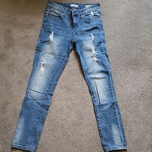 Guess Women's Light Blue Distressed Skinny Jeans